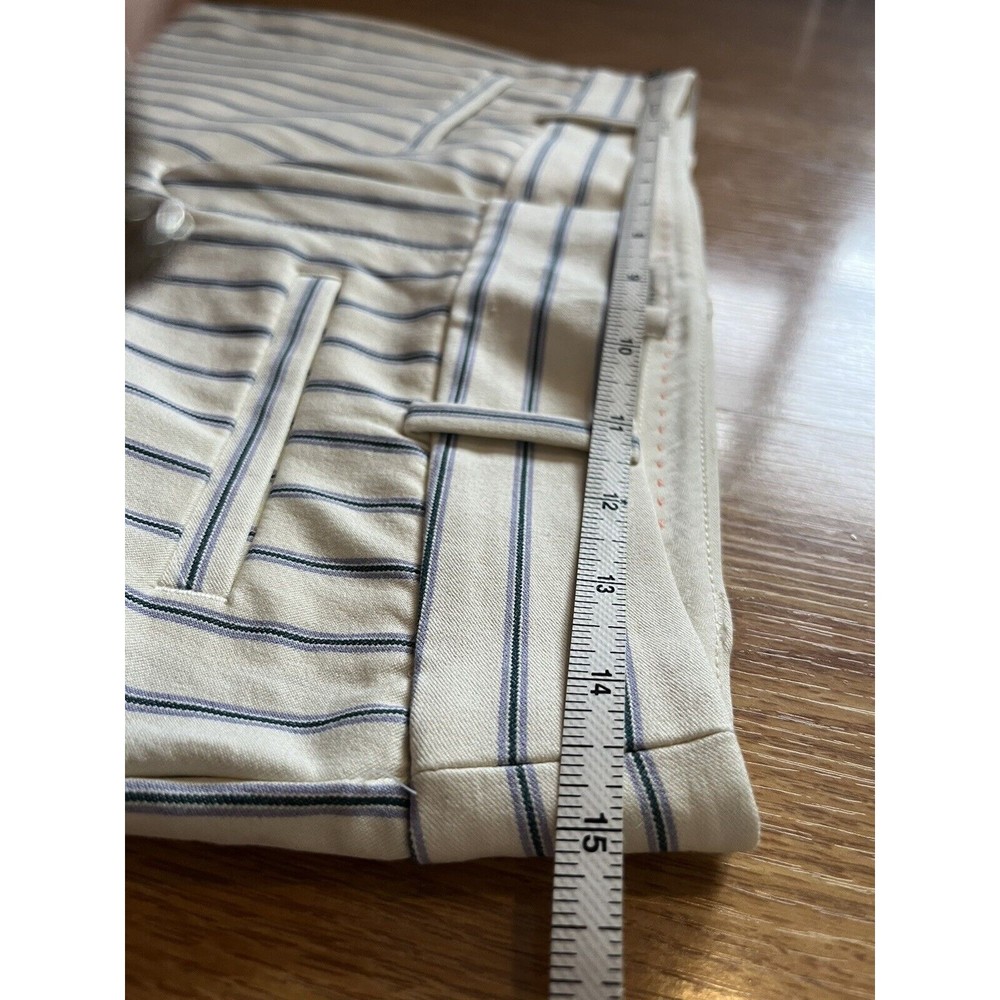 Anthropologie The Essential Slim Striped Crop Trouser Pants Size 2 - Picture 6 of 9